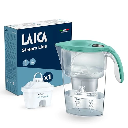 Offerta a tempo: LAICA Stream Line Caraffa Filtrante - 2,3L, Timer Digitale, Verde Acqua - 35% da 22.90 € a 14.90 €