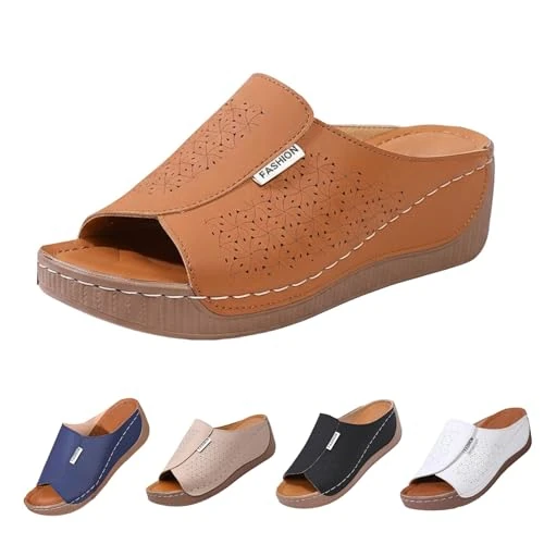 Offerta a tempo: Ciabatte Mare Donna - Sandali Ortopedici Donna Pantofole Arch Support Scarpe Comode per Camminare Sandali-Donna Slip On Sandals Resistenti Slide da Spiaggia Sandalo da Mare - 0.00% da 29.98 € a 29.98 €