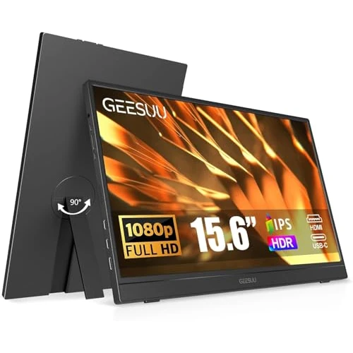 Offerta a tempo: GEESUU Monitor Portatile da 15,6" IPS FHD 1080P Display con Cavalletto - 18% da 79.99 € a 65.99 €