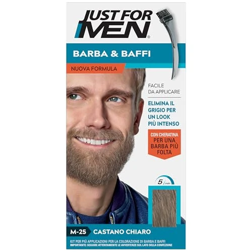 Offerta a tempo: Just For Men Barba & Baffi, Tinta Uomo Con Cheratina, Castano Chiaro M25 - 0.00% da 10.70 € a 10.70 €