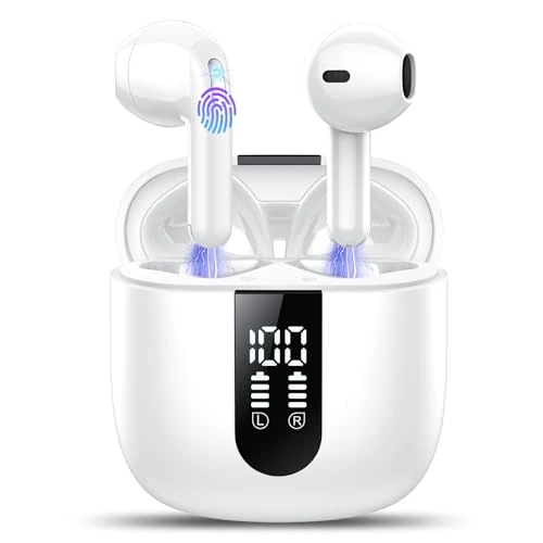 Tijdelijke aanbieding: TIMU Bluetooth-hoofdtelefoon, Bluetooth 5.4 stereo hifi-hoofdtelefoon met 4 ENC-microfoons, draadloze hoofdtelefoon met led-display, 50 uur, ruisonderdrukking, bluetooth-hoofdtelefoon, wit van 89.99 € naar 89.99 € (0.00% korting)