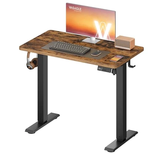 Offerta a tempo: VASAGLE Scrivania Regolabile in Altezza Elettrica, Scrivania per Computer, Promemoria per Sedentarietà, Funzione Memoria con 4 Altezze, per Ufficio, 80 x 50 cm, Marrone Vintage LSD308KD03 - 18% da 74.99 € a 61.59 €