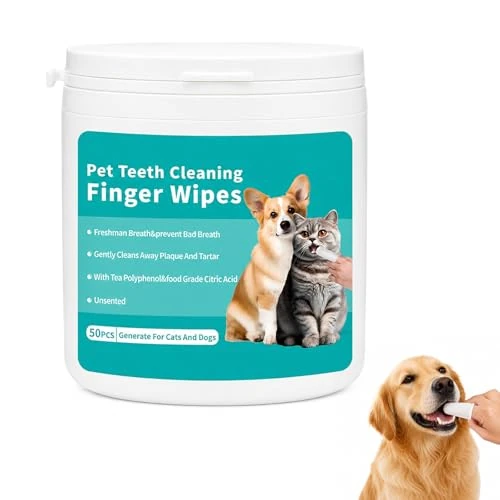 Offerta a tempo: ZampaLife Salviette Dentali per Cani e Gatti, 50 Pezzi, Salviette per Pulizia Denti Animali, Igiene Orale Quotidiana, Salviettine da Dito per Bocca, ZampaLife Salviette Dentali Cane (1 Confezione) - 47% da 29.99 € a 15.99 €