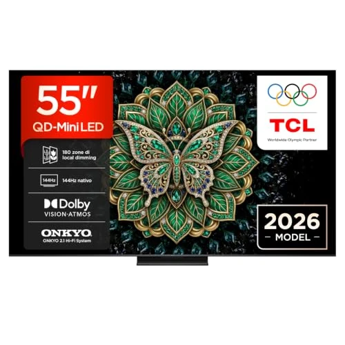 Offerta a tempo: TCL 55C6K Pro - Smart TV QD‑Mini LED 4K HDR10+ da 55", 1.000nit - 14% da 563.49 € a 485.00 €