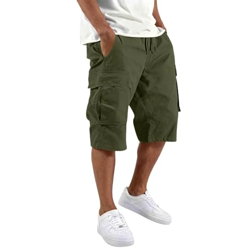 Offerta a tempo: Generico Pantaloncini Uomo, Bermuda Uomo Cargo Pantaloncini con Tasche Laterali Shorts Pantaloni Corti Slim Fit Multi-Tasche Tasconati o Pantaloni Corti Sportivi Estivi, S-4XL - 0.00% da 28.99 € a 28.99 €