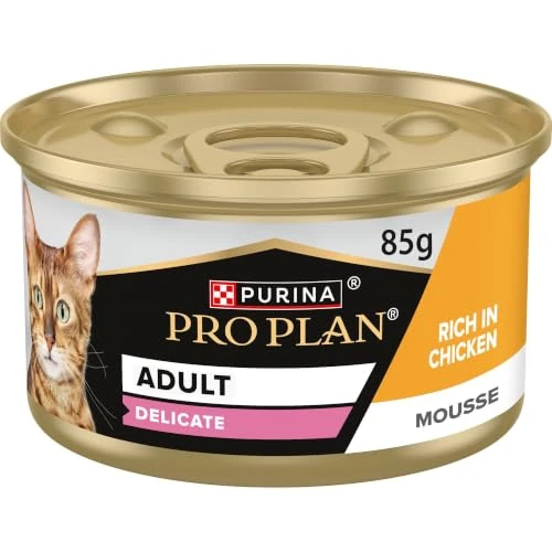 Zeitlich begrenztes Angebot: Purina Pro Plan Delicate Nassfutter für Katzen Erwachsene Mousse mit Huhn 24 Dosen à 85 g von 28.10 € auf 28.10 € (0.00% Rabatt)