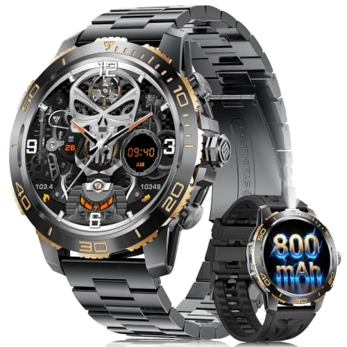 Offerta a tempo: LIMIGE Smartwatch Uomo,800mAh Orologio Intelligente Fitness con Chiamate Bluetooth,1.43" AMOLED Militari Smart Watch Torcia/IP68/200 Modalità Sportive/Cardiofrequenzimetro/Due Cavi Android iOS Nero - 0.00% da 99.99 € a 99.99 €