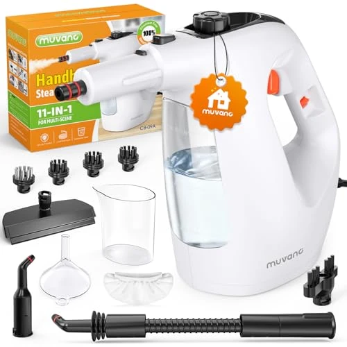 Offerta a tempo: Muvano Pulitore a Vapore Portatile, Istantaneo da 10s, Pulitore a Vapore Multiuso Pressurizzato da 450ml, con 11 Accessori, Pulitore Multiuso per Cucina, Bagno, Piastrelle - 19% da 69.99 € a 56.99 €