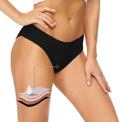 Offerta a tempo: costumi mestruali ragazza, Costume da Bagno Mestruale per Donna e Ragazze, Pantaloni da Nuoto per Periodo, Costumi da Bagno Adolescenti Bikini a Vita Alta, Bikini Donna Mestruale Basic Slip, Nero, M - 0.00% da 19.98 € a 19.98 €