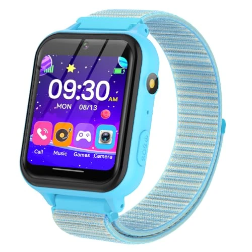 Offerta a tempo: PTHTECHUS Smartwatch per Bambini, Telefono Smartwatch con Lettore Musicale Giochi SOS per Ragazzi e Ragazze Contapassi Fotocamera Orologio per Bambino 4-12 Anni Regalo,Blu - 15% da 39.00 € a 32.99 €