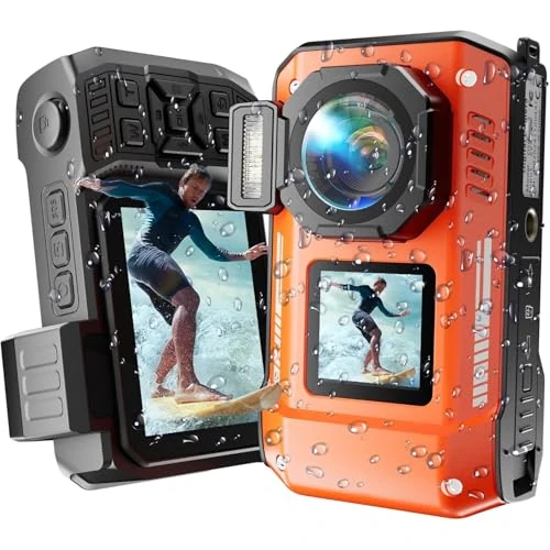 Offerta a tempo: MaxMango D50 33FT Macchina Fotografica Subacquea Impermeabile, 8K 70MP Fotocamera Digitale con 16 GB di Scheda, Doppio Schermo 2.8'' per Selfie, 18x Zoom, Resistente a Polvere e Urti per Snorkeling - 0.00% da 149.99 € a 149.99 €