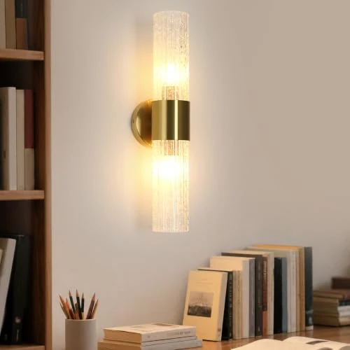Zeitlich begrenztes Angebot: Comely Vintage Wandleuchte Innen, Gold Zylindrische Wandbeleuchtung mit Vertikalen Streifen von 38.99 € auf 38.99 € (0.00% Rabatt)