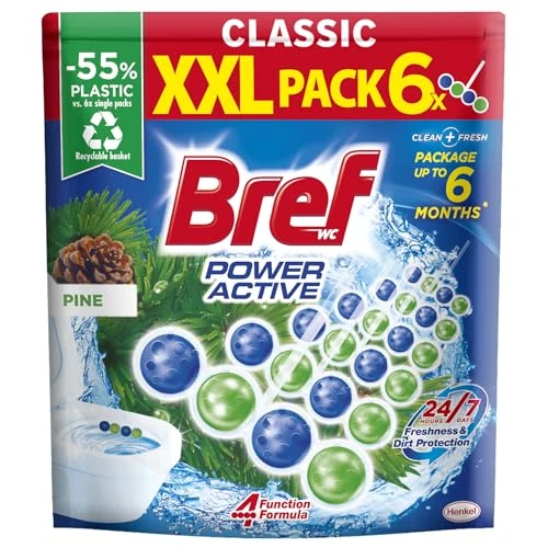 Offerta a tempo: Bref WC Power Activ Active Pine, Detergente WC profumatore, Pulizia e Freschezza, Formato Scorta da 6 confezioni - 15% da 7.99 € a 6.79 €