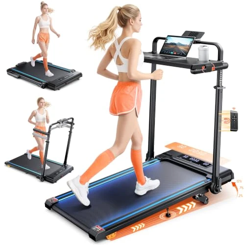 Offerta a tempo: Tapis Roulant Elettrico Piehevole, 6 IN 1 Tapis Roulant Salvaspazio 1-12km/h con Inclinazione 12%, 3,0 HP, Maniglia Telescopica da 15 cm e Cintura Luminosa RGB, Carico Massimo 150 kg - 30% da 399.99 € a 279.99 €