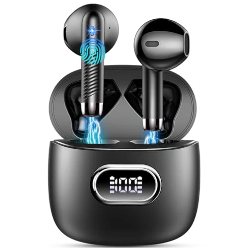 Limited-time offer: Bluetooth Headphones, In-Ear Headphones, Wireless Bluetooth 5.4, Deep Bass, 6D Stereo Ear Buds, 50 Hours ENC Noise Cancelling Earphones, EQ via App, USB-C, IPX7 Waterproof Sports Headphones iOS from 15.99 £ to 15.99 £ (save 0.0%)