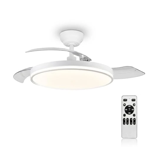 Offerta a tempo: MARSI Ventilatore da Soffitto con Luce e Pale Retrattili 106cm, Lampadario Ventilatore Silenzioso con Telecomando, Motore DC Reversibile, 6 Velocità, LED Dimmerabile, per Camera da Letto e Soggiorno - 0.00% da 105.99 € a 105.99 €