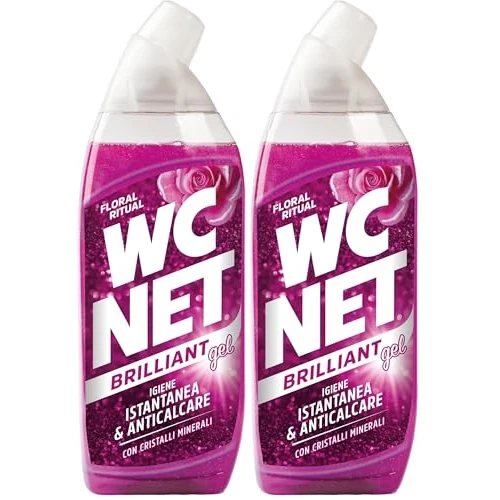 Offerta a tempo: Wc Net - Brilliant Gel Floral Ritual, Detergente Liquido per Wc, Formula Brillante con Cristalli Minerali, Igiene Profonda, Azione Anticalcare, Profumo Floreale, 700 ml (Confezione da 2) - 40% da 6.58 € a 3.98 €