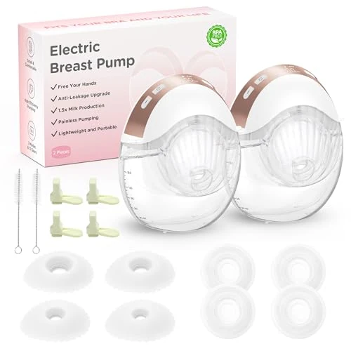 Zeitlich begrenztes Angebot: Haokoo Milchpumpe Elektrisch Freihändig - Tragbare Elektrische Milchpumpe für Unterwegs & Arbeit, 3 Modi 12 Stufen, Anti-Auslaufen, mit 17/19/21/24mm Flansch, 2 Stück von 116.65 € auf 69.98 € (40% Rabatt)