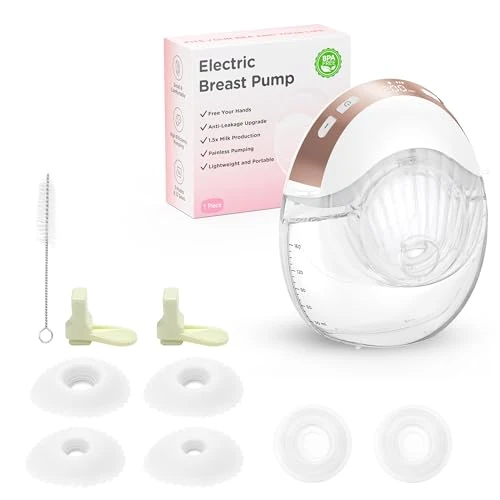 Offerta a tempo: Haokoo Tiralatte Elettrico Indossabile - Tiralatte Portatile a Mani Libere, Silenzioso e Discreto, 3 Modalità 12 Livelli, Anti Perdite, 17/19/21/24mm Flangia, 1 Pezzo - 40% da 66.65 € a 39.99 €