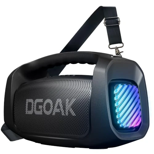 Offerta a tempo: DGoak Cassa Bluetooth Portatile 160W, Potente Altoparlante con Doppio Basso Driver, BassUp 3.0, 24 Ore di Autonomia, IP67 Impermeabile, TWS, luci RGB, per Esterni, Campeggio, Feste, Spiaggia (Black) - 37% da 189.99 € a 119.99 €