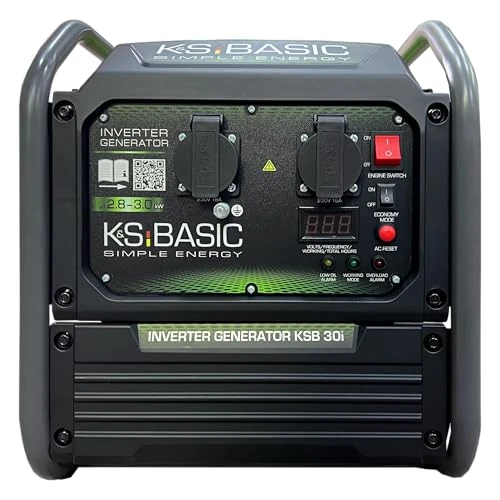 Offerta a tempo: K&S Basic 30i Generatore inverter, 2800 W, potenza nominale 3000 W massima, generatore di emergenza a benzina, onda sinusoidale pura, modalità ecologica, generatore di corrente per casa, campeggio e - 6% da 228.00 € a 215.20 €
