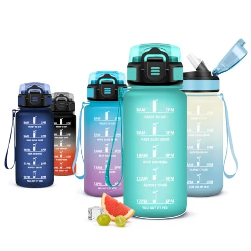 Offerta a tempo: JAPORIA Borraccia Sportiva 500ml, Borraccia con Cannuccia, Bottiglia Riutilizzabile con Marcador de Tiempo, a Prova di Perdite, per Campeggio, Ufficio, Lavoro - 0.00% da 7.99 € a 7.99 €