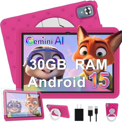 Offerta a tempo: DMOAO Tablet Bambini 10 Pollici Android 15, 30GB RAM, Gemini AI, Rosa - 57% da 229.99 € a 99.99 €
