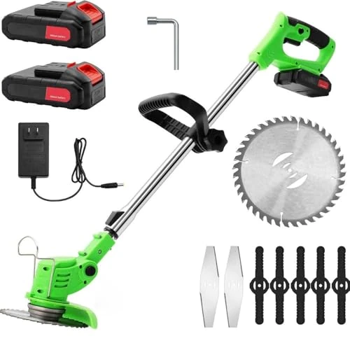 Offerta a tempo: Decespugliatore Senza Fili Doppia Batteria da 48V Tagliaerba con 3 Tipi di Lame Impugnatura Regolabile - 0.00% da 34.99 € a 34.99 €