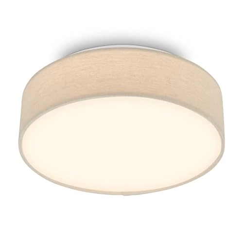 Offerta a tempo: Briloner - Plafoniera LED con paralume in tessuto, 16W e 1800lm, luce bianco caldo, plafoniera camera da letto, plafoniere, lampadario, illuminazione soggiorno, 30 x 10,5 cm, Beige - 13% da 29.95 € a 25.99 €