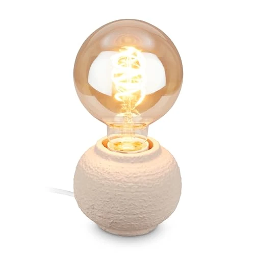 Zeitlich begrenztes Angebot: BRILONER - Tischlampe mit Kabelschalter, Keramikfuß, E27, max. 25W, Nachttischlampe, Leselampe, Lampe, Schreibtischlampe, Tischleuchte, Leselampe Bett, Leselicht, Deko Wohnzimmer, 10x8 cm, Beige von 12.95 € auf 12.95 € (0.00% 