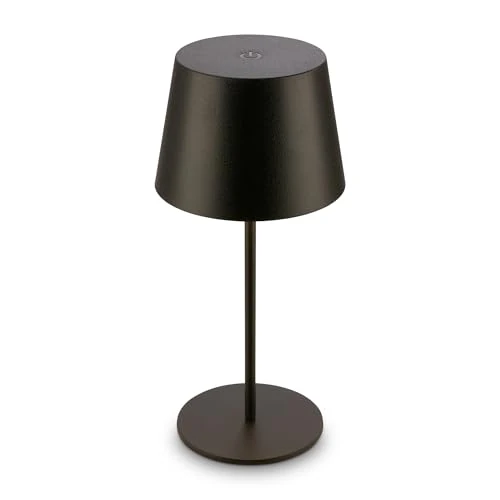 Oferta limitada: Briloner - Lampara de mesa sin cable, control táctil regulable, luz blanco cálido, ip44, cable usb-c, batería reemplazable, mesita noche sin cable, mesa LED recargable, 9,5 x 20,5 cm, Negro de 12.95 € a 12.95 € (ahorro 0.00%)