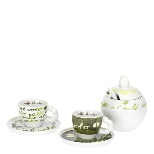 Offerta a tempo: THUN - Set 2 Tazzine con Piattino e Zuccheriera, Collezione Caffè al VoloD6,7x5,25H 85cc D12/ 10,25 x 9,60H 370 cc - 0.00% da 22.49 € a 22.49 €