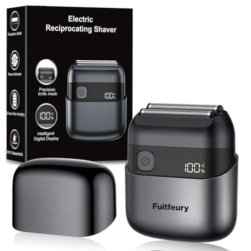 Offre limitée : Rasoir Electriques Hommes Portable, Mini Rasoir Barbe & Visage, Étanche IPX7, Sans Fil avec Écran LED, Charge Rapide, Lames de Précision, Technologie Micro-Peigne, Voyage & Maison de 129.99 € à 39.99 € (69% de remise)