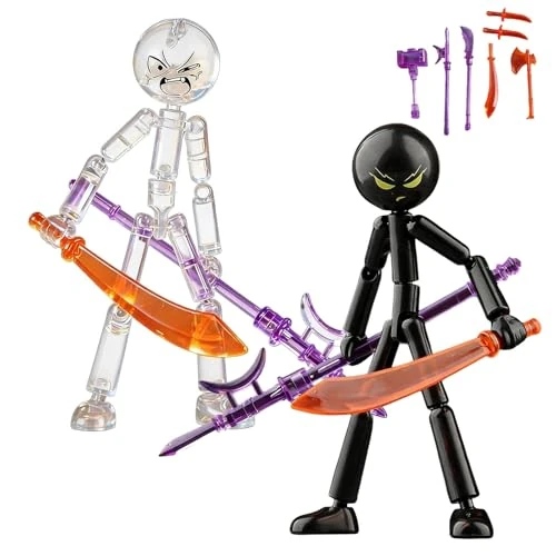 Offerta a tempo: Generico Action Figure Snodabili, Set Di Action Figure Da Collezione, Con Articolazioni Multiple, Bambole Meccaniche A Corpo Intero, Pupazzi A Bastone Snodabili E Staccabili (2 pezzi-B) - 44% da 15.99 € a 8.99 €
