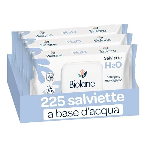 Offerta a tempo: BIOLANE - Salviette neonato all’Acqua - 225 Salviettine (3x75) - Detergenti Delicate per Neonati - 99% Ingredienti di Origine Naturale - Senza Risciacquo - Fin dalla Nascita - 28% da 13.74 € a 9.90 €