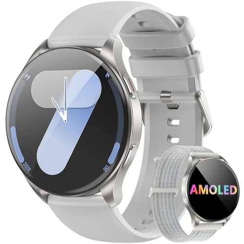 Offerta a tempo: Blackview Smartwatch Uomo Donna, Effettua e Rispondi alle Chiamate, Orologio Smartwatch Fitness con 1.43' HD AMOLED/112+ Sportive/SpO2/Monitoraggio del Sonno/Cardiofrequenzimetro per Android IOS - 40% da 99.99 € a 59.99 €