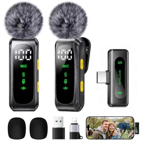 Offre limitée : Mini Microphone à Condensateur pour iPhone, Android et PC, Micro Cravate Sans Fil Plug & Play avec Réduction du Bruit, Indicateur de Batterie et Bonnette Anti-Vent, pour YouTube, TikTok(gris foncé) de 21.99 € à 25.99 € (-18.19% de remise)