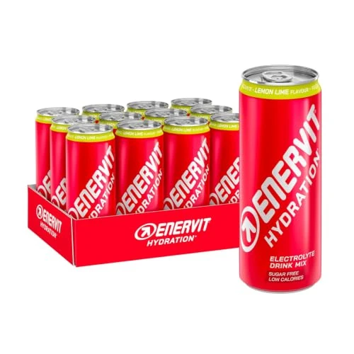 Offerta a tempo: Enervit Hydration Lemon Lime, Bevanda Frizzante con Elettroliti per l'Attività Sportiva, Integratore di Sodio, Magnesio e Potassio, Senza Zuccheri, Senza Caffeina, Gusto Limone, 12 Lattine da 250 ml - 35% da 25.50 € a 16.68 €
