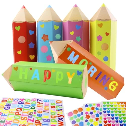 Offerta a tempo: 12 Pezzi Scatola Regalo a Forma di Matita, Cono Scolastico a Forma di Matita, Confezione Regalo per l'inizio Della Scuola,Piccoli sacchetti per la scuola,4 adesivi,per il fai da teconfezione regalo - 43% da 12.34 € a 6.99 €