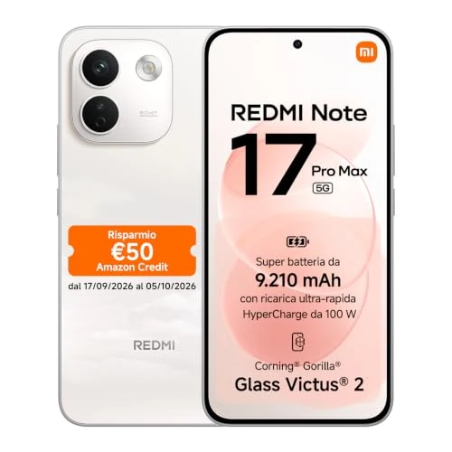 Offerta a tempo: REDMI Note 17 Pro Max 5G, Smartphone 8+512GB, Cloud Blush, Batteria 9210mAh - 15% da 649.90 € a 549.90 €