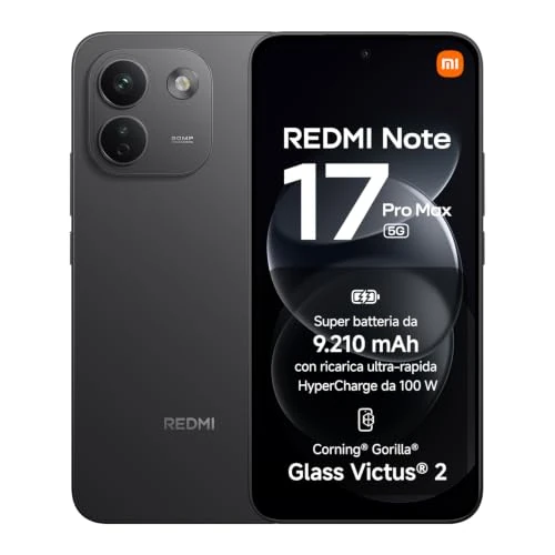 Zeitlich begrenztes Angebot: REDMI Note 17 Pro Max 5G, Smartphone 8+256 GB, Black, 9210 mAh Akku | Snapdragon® 6 Gen 5, 50MP Kamera mit OIS, 100W HyperCharge, Staub und Wasserschutz nach IP66/IP68, Xiaomi HyperAI von 599.90 € auf 469.99 € (22% Rabatt)