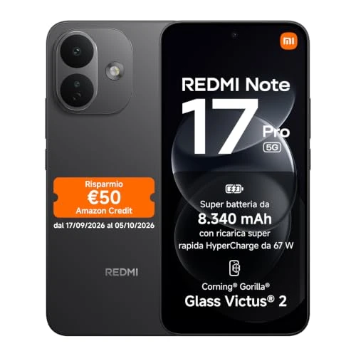 Zeitlich begrenztes Angebot: Xiaomi REDMI Note 17 Pro 5G, Smartphone 8+512 GB, Black, 8340 mAh Akku von 599.90 € auf 379.90 € (37% Rabatt)