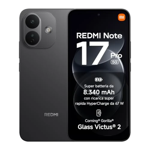 Offerta a tempo: REDMI Note 17 Pro 5G, Smartphone 6+256GB, Black, Batteria da 8340 mAh - 20% da 499.90 € a 399.90 €