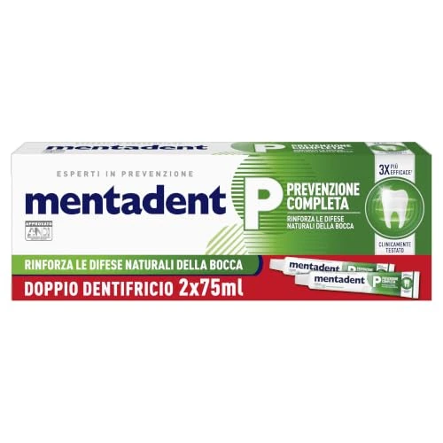 Offerta a tempo: Mentadent Dentifricio Prevenzione Completa, 2x75ml - 40% da 4.89 € a 2.93 €