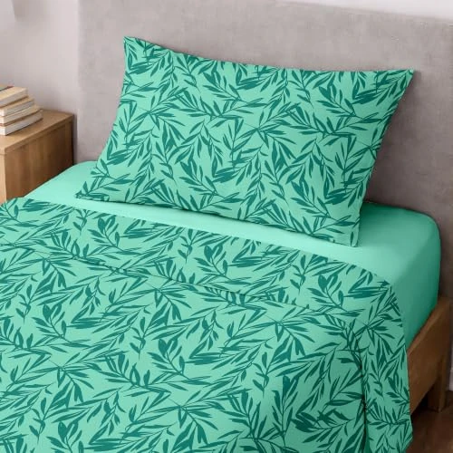 Offerta a tempo: Ruggeri Set Lenzuola Completo Letto Singolo, in Microfibra Floreale Verde - 0.00% da 19.99 € a 19.99 €