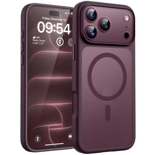 Offerta a tempo: TOCOL Cover per iPhone 18 Pro, Compatibile con MagSafe, Borgogna - 5% da 18.99 € a 18.04 €