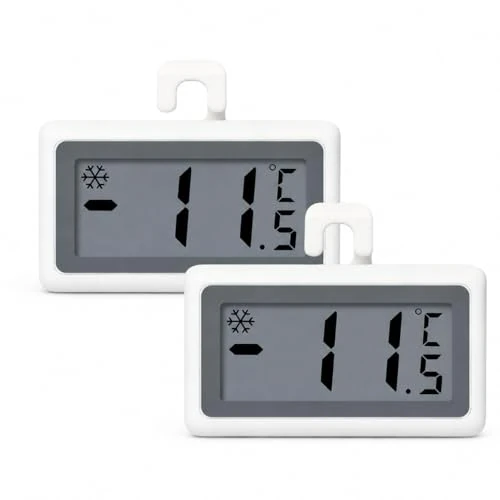 Oferta limitada: JADUFHU Pack de 2 Termómetros para Nevera, Termómetro Nevera Congelador Impermeable con Gran Pantalla LCD, Diseño Magnético y de Gancho, Monitor de Temperatura para Frigorífico, Mini Termómetro de 13.57 € a 13.57 € (ahorro 0.00%)