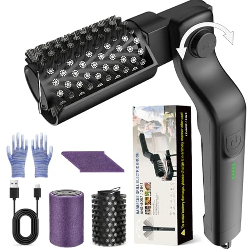 Offerta a tempo: Spazzola Elettrica per Barbecue: Angolo Regolabile a 180°, 3 Livelli di Pulizia, Testina in Acciaio Inossidabile, Autonomia di 90 Minuti, per Griglia a Gas, Griglia a Carbone, etc. - 35% da 19.99 € a 12.99 €