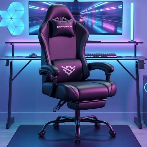 Tijdelijke aanbieding: SONGMICS Gamingstoel, Ergonomische Bureaustoel van PU-Leer, met Voetensteun van 113.99 € naar 113.99 € (0.00% korting)