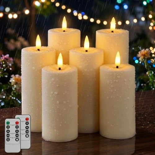 Offerta a tempo: Dehobo Candele Led, Candele Led Fiamma Oscillante, IP65 (6 Pezzi), Con Timer E Telecomando (13,5/15/18cm x 5,5cm), Candela Senza Fiamma Led Ideali Per Patii, Matrimoni, Soggiorni, Halloween - 10% da 25.99 € a 23.46 €